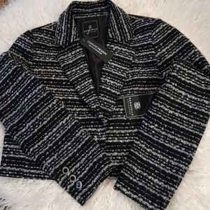 Tweed Black White Old Money Jacket Nwt